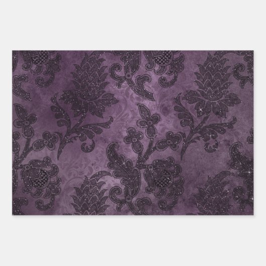 Abstract Paars Floral Exotic Glamour Formal Inpakpapier Vel (Voorkant)