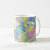 Abstract paars geel blauw monogram koffiemok (Voorkant rechts)