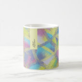 Abstract paars geel blauw monogram koffiemok (Center)