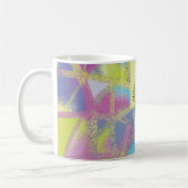 Abstract paars geel blauw monogram koffiemok (Links)