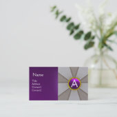 ABSTRACT, PAARS GEMSTONE MONOGRAM Pearl Visitekaartje (Staand voorkant)