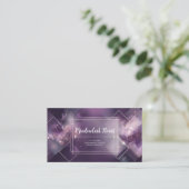 Abstract Paars Geometrisch Gouden Glitters Visitekaartje (Staand voorkant)