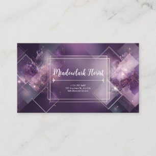 Abstract Paars Geometrisch Gouden Glitters Visitekaartje