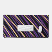 Abstract Paars & Goud Diagonale Golven Bureaumat (Keyboard & Muis)