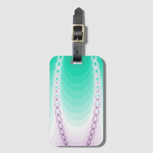 Abstract Paars Groen Gradiënt Fractal Bagagelabel (Voorkant (verticaal))