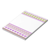 Abstract Paars groen patroon + stippen bloemen har Notitieblok (Linkerzijde)