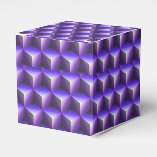 Abstract Paars Kubus Blok Patroon Bedankdoosjes (Voorkant Zijde)