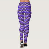 Abstract paars kubusblokpatroon leggings (Achterkant)