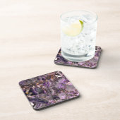 Abstract paars kwartskwarts, paars graniet drankjes onderzetter (Rechterzijde)