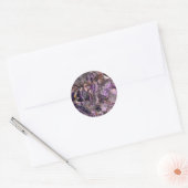 Abstract paars kwartskwarts, paars graniet ronde sticker (Envelop)
