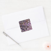 Abstract paars kwartskwarts, paars graniet vierkante sticker (Envelop)