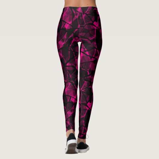Abstract paars leggings (Achterkant)