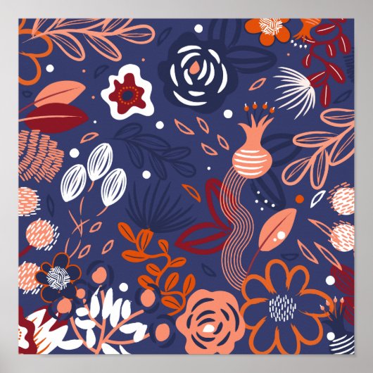 Abstract Paars lenteslantaarn Poster (Voorkant)