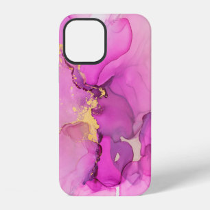 Abstract paars, lila, roze, gouden achtergrond,  iPhone 12 hoesje