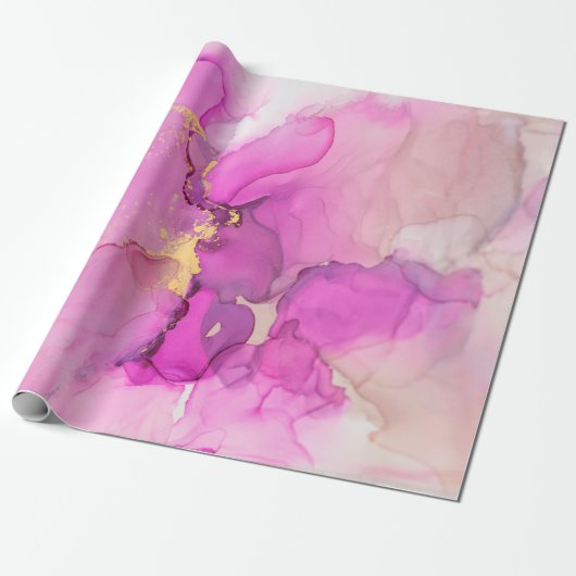 Abstract paars, lila, roze, gouden achtergrond, wa cadeaupapier (Uitgerold)