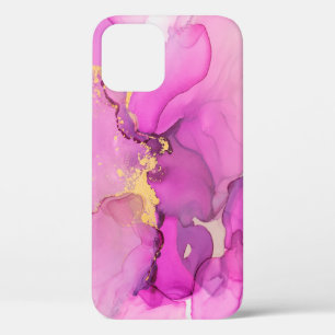 Abstract paars, lila, roze, gouden achtergrond, wa Case-Mate iPhone case