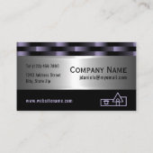 Abstract Paars Luxury Silver Metallic Art Patroon Visitekaartje (Achterkant)