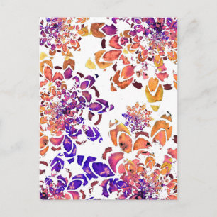 Abstract Paars Mandala Waterverf Patroon Briefkaart