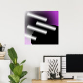 Abstract Paars met Lichtstralen AP0005 Poster (Thuiskantoor)