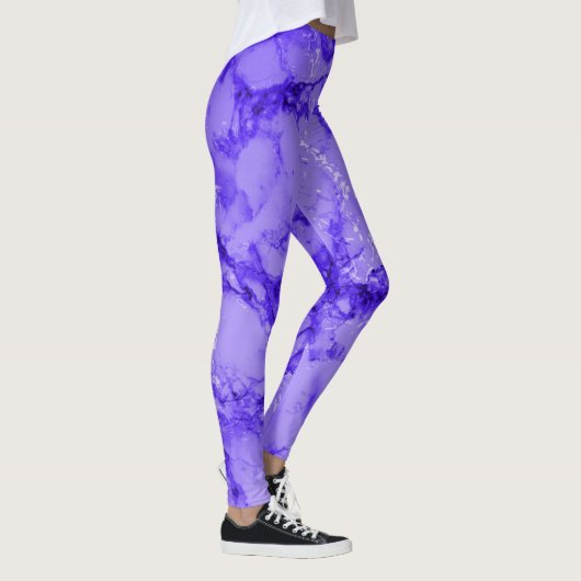 Abstract Paars model Leggings (Rechts)