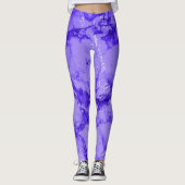 Abstract Paars model Leggings (Voorkant)