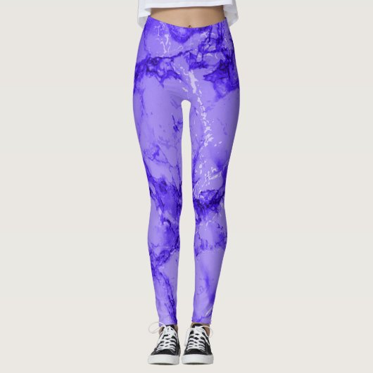 Abstract Paars model Leggings (Voorkant)