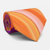 ABSTRACT PAARS N ORANJE STROPDAS (Opgerold)