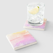 Abstract Paars, Oranje, geel Onderzetter (Zijkant)