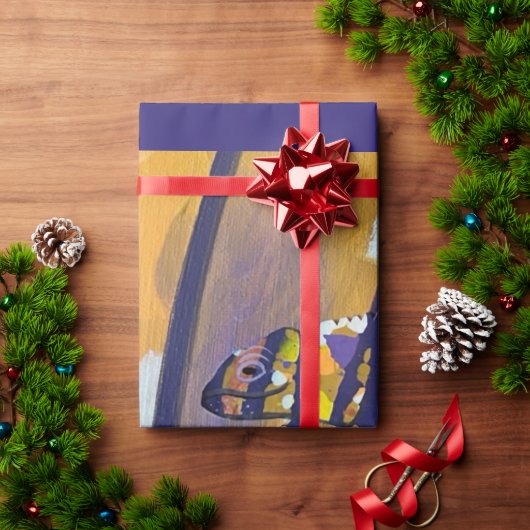 Abstract Paars Oranje kameleon Cadeaupapier (Feestdagen Geschenken)