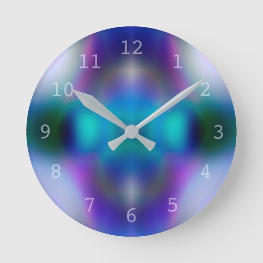 Abstract paars patroon ronde klok (Voorkant)