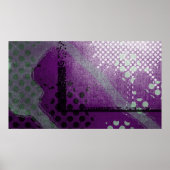 Abstract Paars Poster met metallisch grunge (Voorkant)