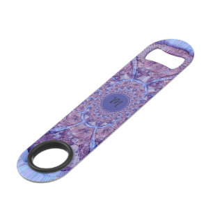 Abstract Paars Psychedelic Boho Art Monogram Speed Flessenopener
