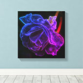 Abstract Paars Roos Fantastische bloem Canvas Afdruk (Insitu (Houten vloer))