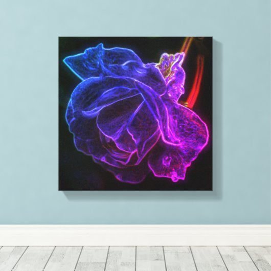 Abstract Paars Roos Fantastische bloem Canvas Afdruk (Insitu (Houten vloer))