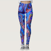 Abstract Paars roze blauw Sinaasappel Leggings (Voorkant)