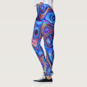 Abstract Paars roze blauw Sinaasappel Leggings (Links)