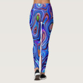 Abstract Paars roze blauw Sinaasappel Leggings (Achterkant)