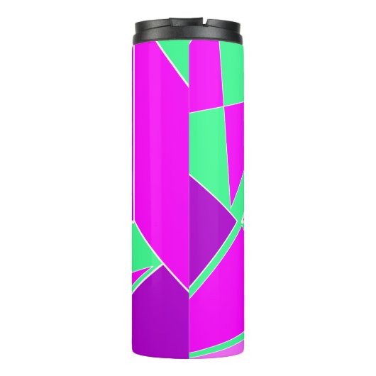 Abstract Paars, Roze, Groen, Koel Thermosbeker (Achterkant)