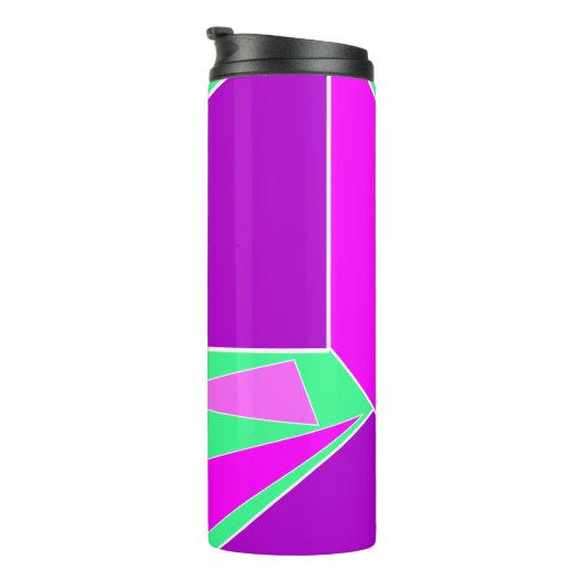 Abstract Paars, Roze, Groen, Koel Thermosbeker (Geroteerd rechts)