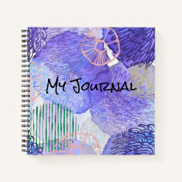Abstract Paars, Roze & Groen Persoonlijk Dagboek Notitieboek