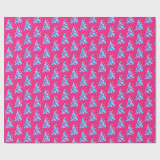 Abstract Paars roze met prettig kerstfeest Cadeaupapier (Vlak)