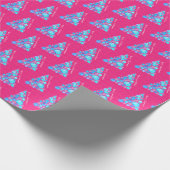 Abstract Paars roze met prettig kerstfeest Cadeaupapier (Hoek)