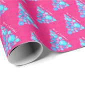 Abstract Paars roze  met prettig kerstfeest Cadeaupapier (Rol Hoek)