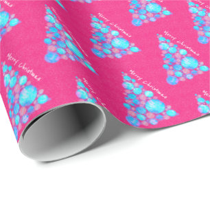 Abstract Paars roze  met prettig kerstfeest Cadeaupapier