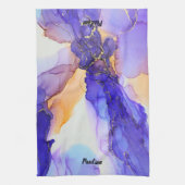 Abstract Paars Sinaasappel Theedoek (Verticaal)