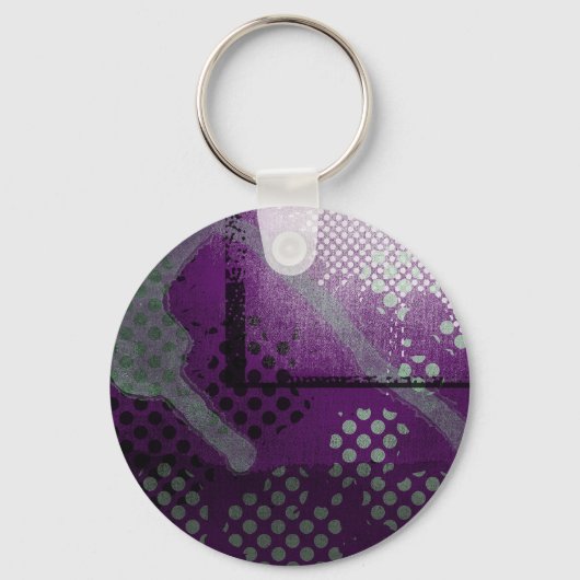Abstract Paars Sleutelhanger met metallisch grunge (Voorkant)