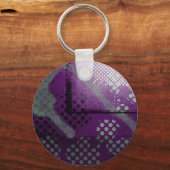 Abstract Paars Sleutelhanger met metallisch grunge (Voorkant)