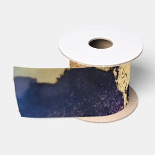 Abstract Paars Tan Gold Satijnen Lint