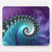 Abstract Paars Turquoise Gradient Spiral Fractal Muismat (Voorkant)