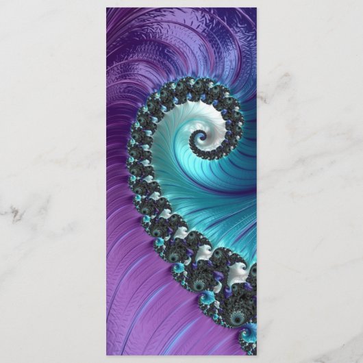 Abstract Paars Turquoise Spiral Fractal Bladwijzer (Achterkant)